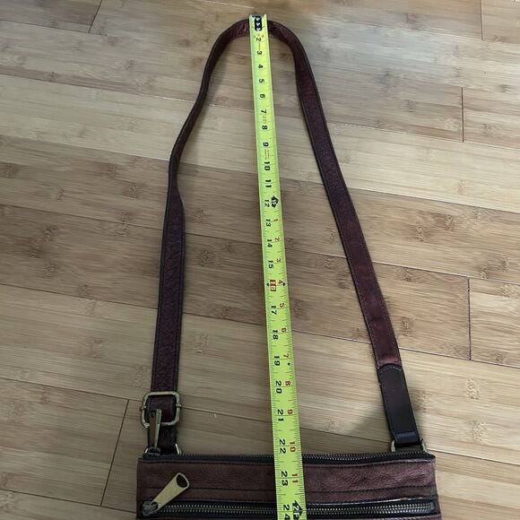 Fossil Brown Genuine Leather Crossbody Bag Purse - Picture 14 of 15